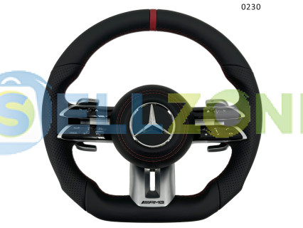 Σπορ τιμόνι AMG δερμάτινο Nappa για Mercedes A B C CLA CLS E G GLC GLS GLE - 0230